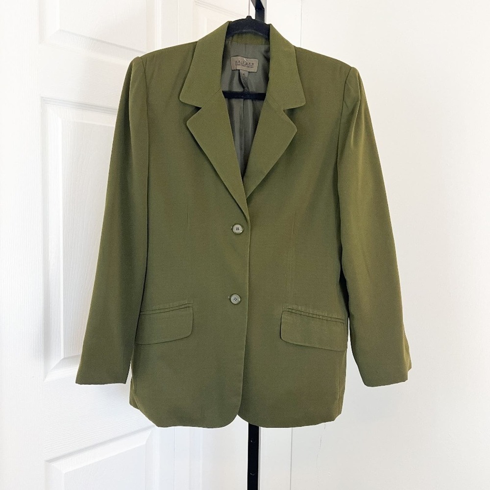 John Paul Richard Olive Green Double Breasted Tailored Blazer